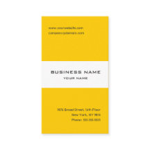 Cartão de visita de listras brancas e amarelas da