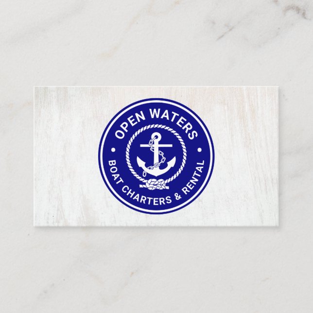 Cartão de visita de Logotipo Carta do Barco marinh (Frente)