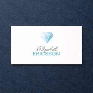 Cartão de visita de logotipo Diamante Azul