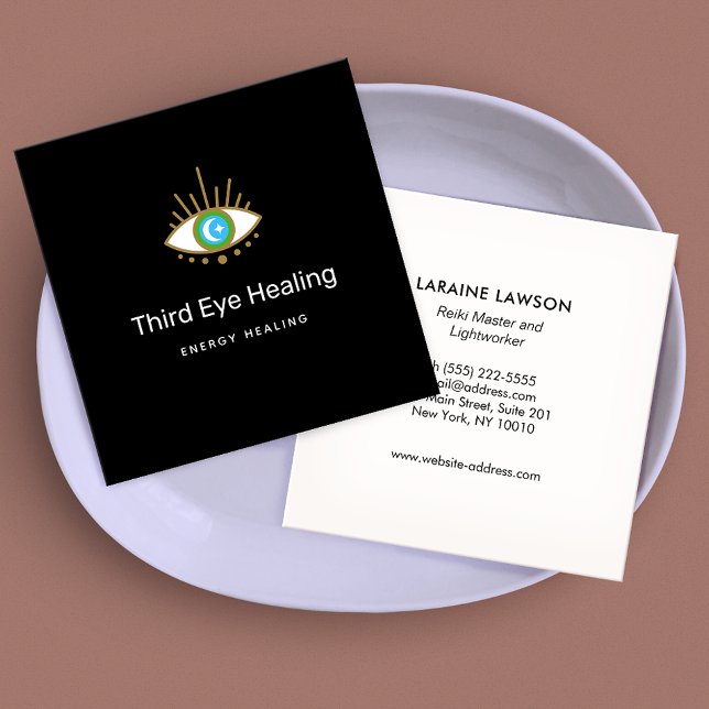 Cartão de visita de logotipo espiritual de terceir (Criador carregado)