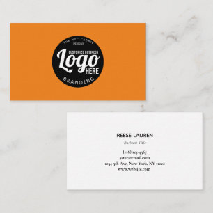 Cartão de visita de logotipo laranja