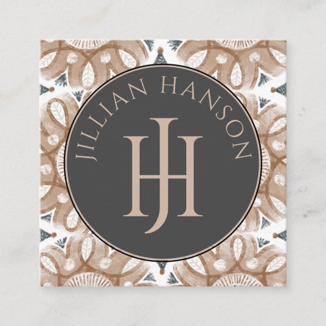 Cartão de visita de Logotipo Monograma Geométrico  (Frente)