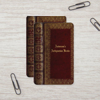 cartão de visita de loja de cobrir de livros cláss