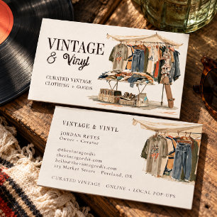 Cartão de Visita de Loja de Roupas Vintage