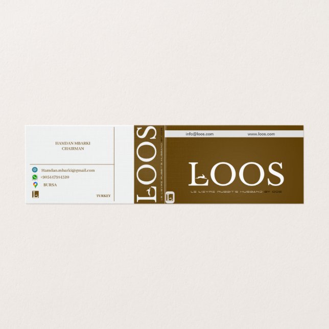 CARTÃO DE VISITA DE LOOS DOBRADOS (Exterior Desdobrado)