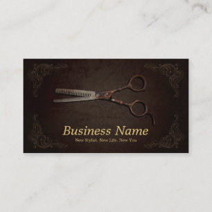 Cartão De Visita De luxe Scissor o profissional do salão de beleza
