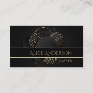 Cartão de visita de luxo em ouro preto para advoga