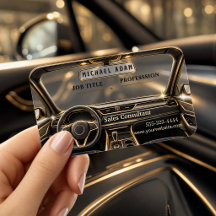 Cartão de Visita de Luxo Interior de Carro em Ouro