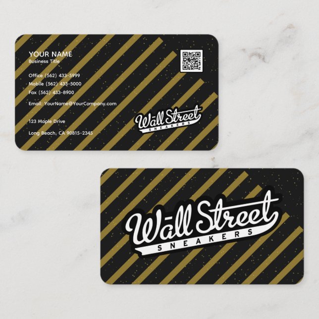 Cartão de visita de Luxo Preto com Sparkle e Str D (Frente/Verso)