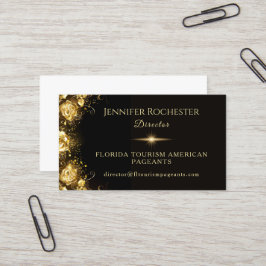 Cartão de Visita de Luxo Preto e Dourado para Conc