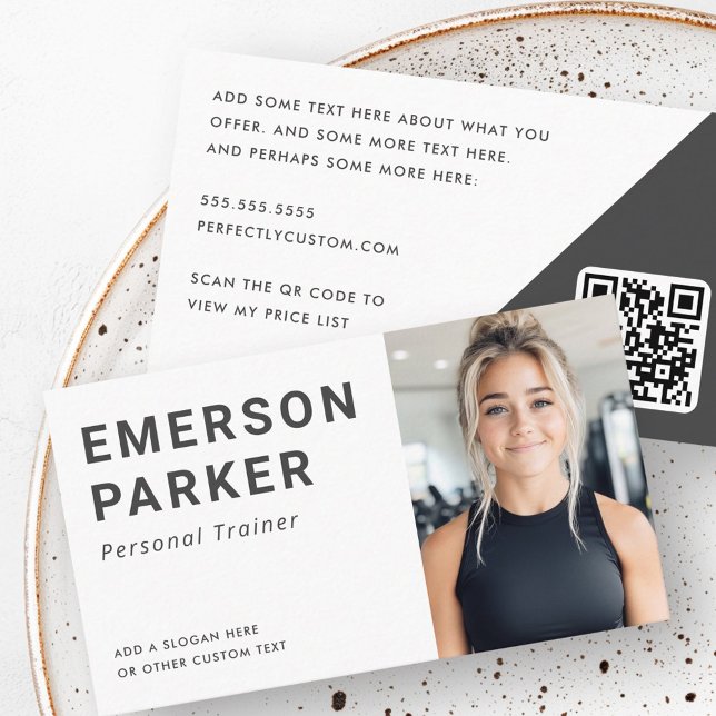 Cartão de visita de malhação do treinador pessoal (Personal trainer fitness coach photo business card)