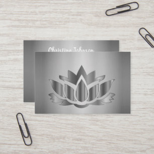 Cartão de visita de mandala elegante prata