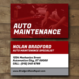 Cartão de Visita de Manutenção Automotiva