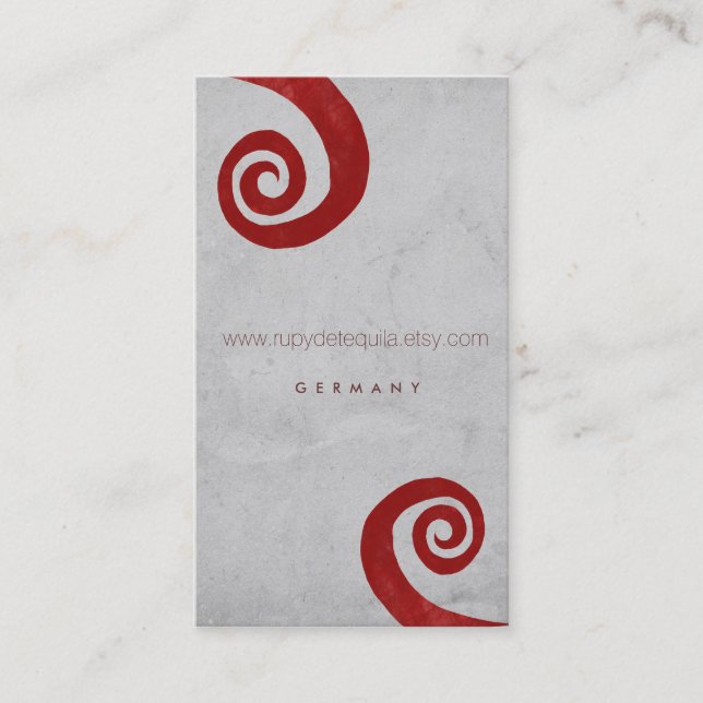 Cartão de visita de mão desolada da espiral vermel (Frente)