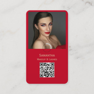 Cartão de visita de maquiagem de foto moderna códi