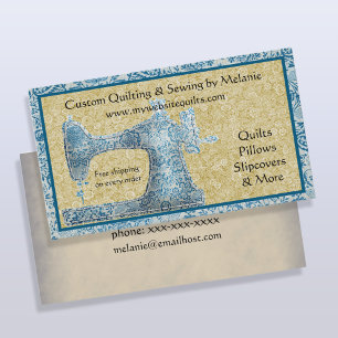 Cartão de visita de máquina de costura por safra