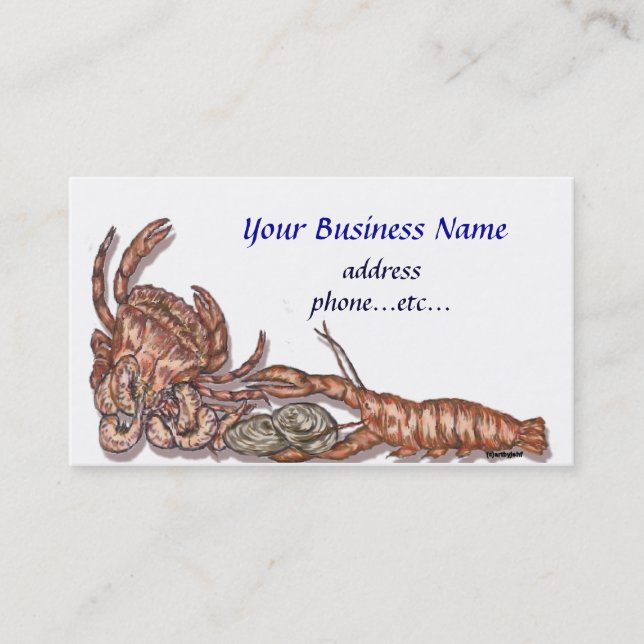 Cartão de visita de marisco (Frente)