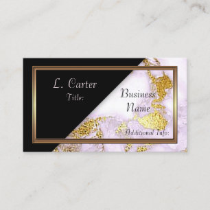 Cartão de visita de mármore branco & Dourado