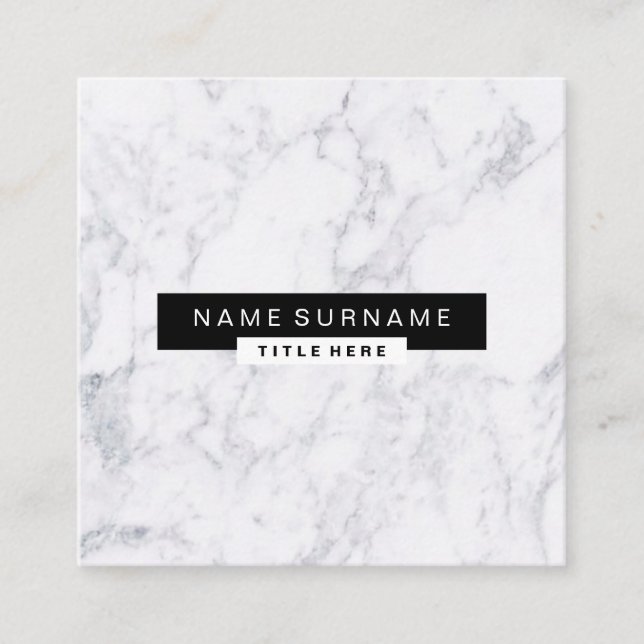 Cartão de visita de mármore criativo do quadrado (Frente)