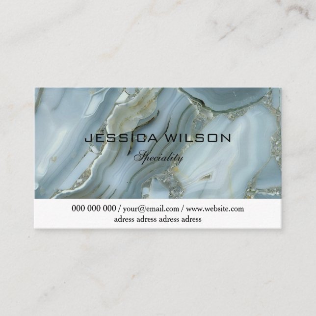 Cartão de visita de mármore de ouro-chic (Frente)