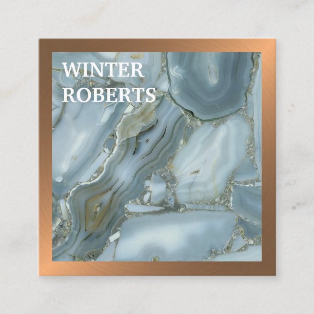 Cartão de visita de mármore de ouro cônico do luxo (Frente)