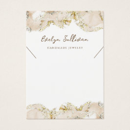 Cartão de visita de mármore fluido bege