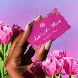 Cartão de visita de mármore rosa luxuoso