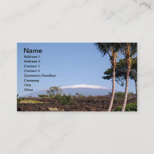 Cartão de visita de Mauna Kea com Capas de Neve