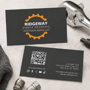 Cartão de Visita de Mecânico Móvel com Logotipo de