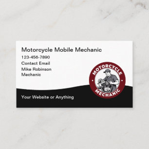 Cartão de Visita de Mecânico Móvel de Motocicleta