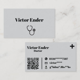Cartão de visita de Médico Moderno com Código QR -