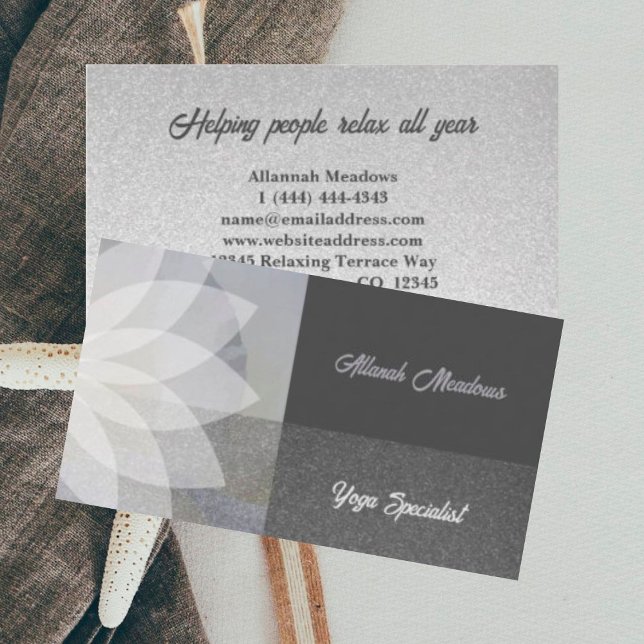 Cartão de visita de Meditação de Lótus Brancos (Criador carregado)