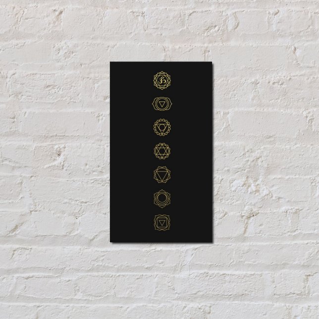 Cartão de visita de Meditação Dourada Chakras (Criador carregado)