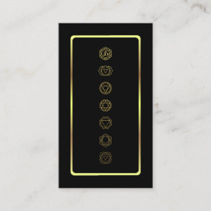 Cartão de visita de Meditação Dourada Chakras
