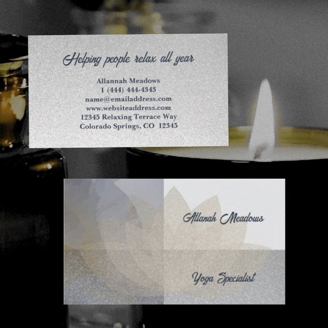 Cartão de visita de Meditação Lotus Yoga Dourada (Criador carregado)