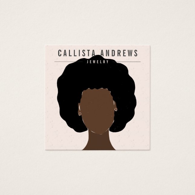 Cartão de Visita de Menina Negra de Cabelo Negra T (Frente)