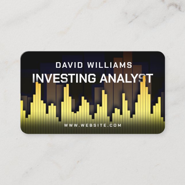 Cartão de visita de mercado e velas financeiras (Frente)
