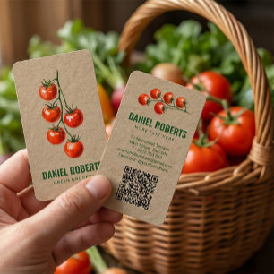 Cartão de Visita de Mercearia Verde – Tomate Aquar