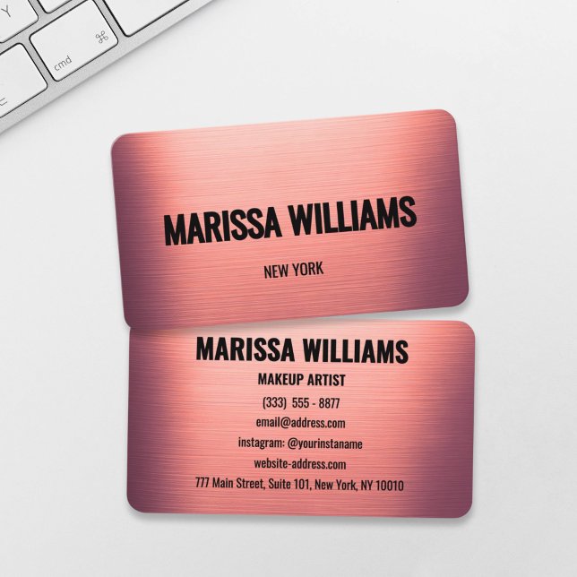 Cartão de visita de metal esfregado com Rosa elega (Criador carregado)