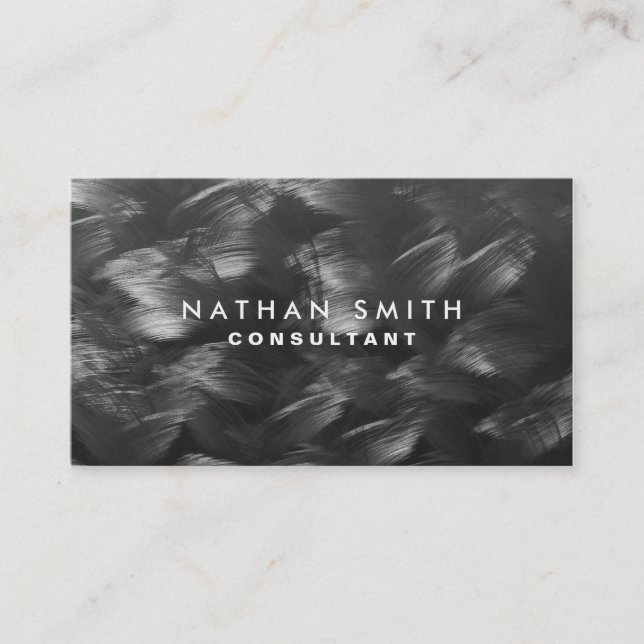 Cartão de visita de metal preto de prata (Frente)