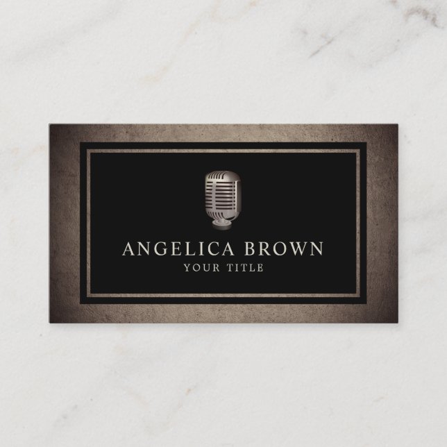 Cartão de visita de Microfone Antigo (Frente)