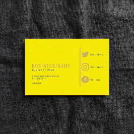 Cartão de visita de mídia social amarela neon bril