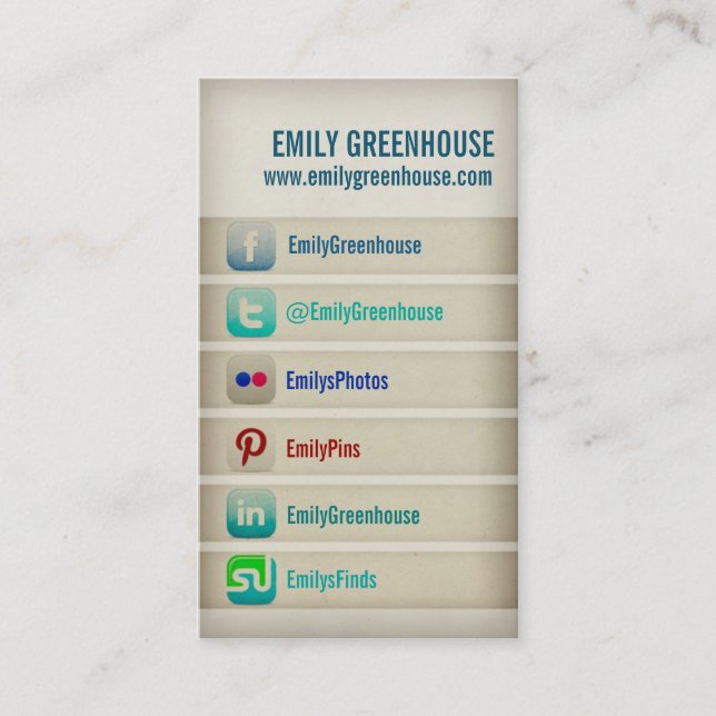 Cartão de visita de mídia social no Facebook (Frente)