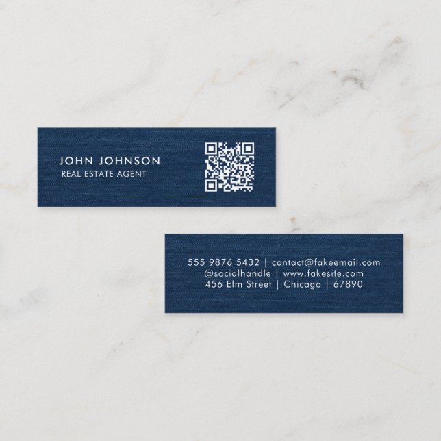 Cartão de visita de Mini Código QR (Frente/Verso)