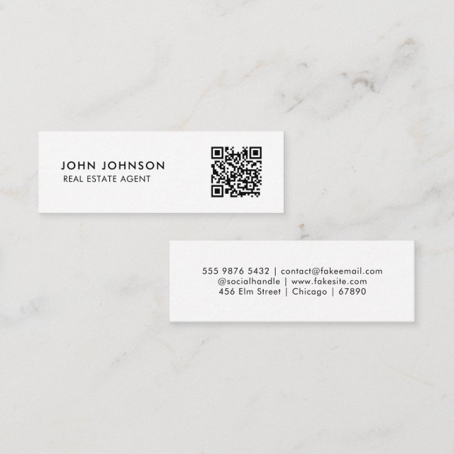 Cartão de visita de Mini Código QR (Frente/Verso)