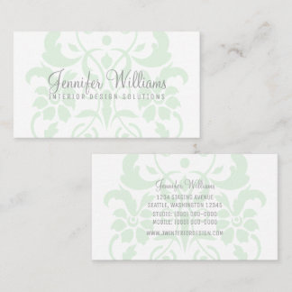 Cartão de visita de Mint Green Sutitle Damask