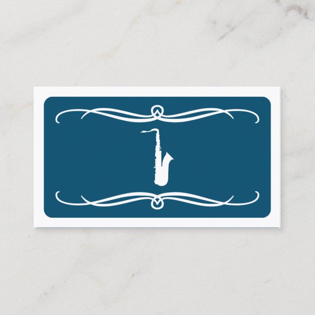 cartão de visita de mod saxofone (personalizável a (Frente)