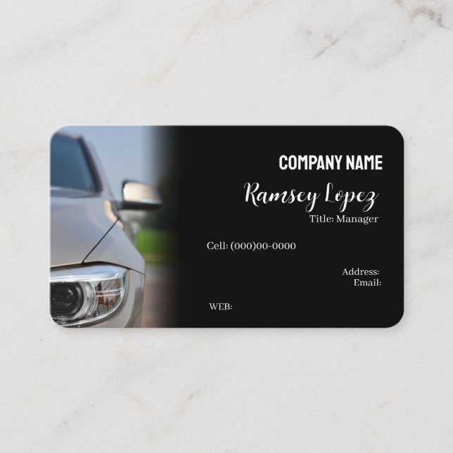 CARTÃO DE VISITA de MODELO básico, vendas a cabo (Frente)