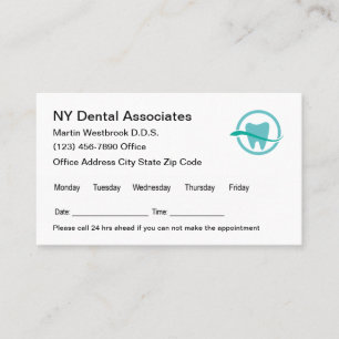Cartão de visita de Modelo de Compromisso Dentist