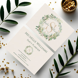 Cartão de visita de Monograma Botânico Elegante co